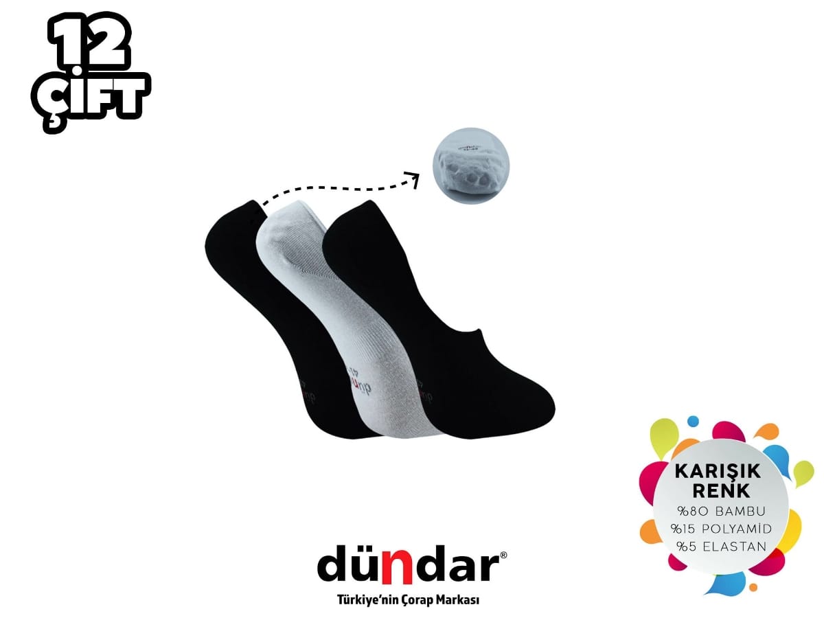 Dündar Çorap Kokulu Dikişsiz Bambu Erkek Babet Çorap Dündar 5541 - Görsel 3