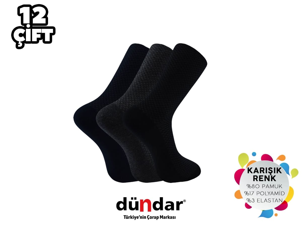 Penye Dikişsiz Kokulu Erkek Çorap Dündar 5527 - Asorti