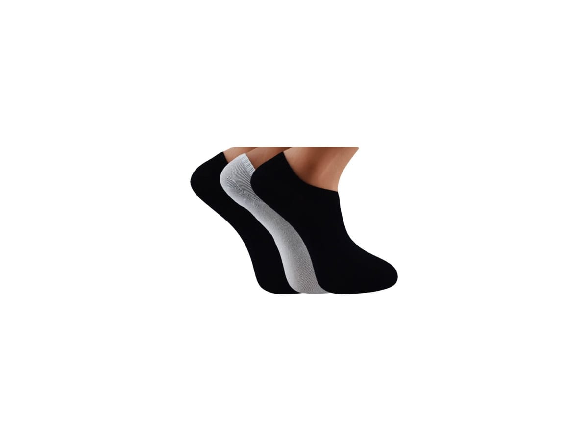 Kokulu Dikişsiz Bambu Sneaker Çorap Seti Dündar 0652 - Düz Siyah