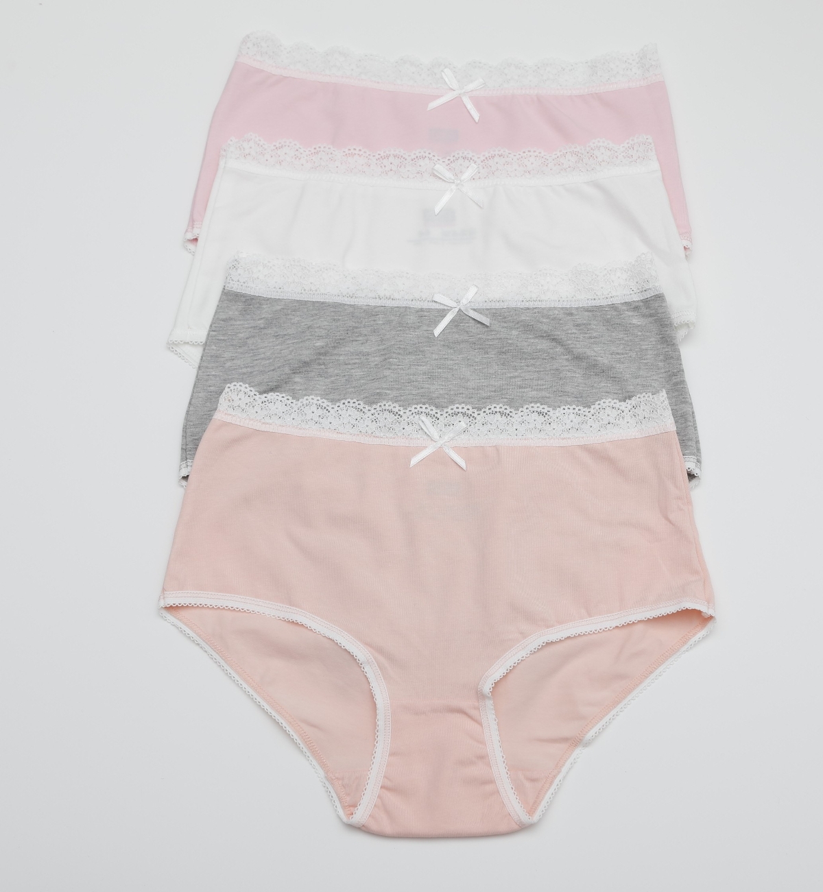 Öztaş Dantelli Yüksek Bel Külot 4'lü Paket Cotton Öztaş 2739 - Görsel 4