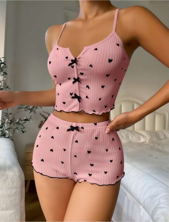 Leopar Desenli Kısa Kollu Pijama Takımı Real Passione 17 - Pembe