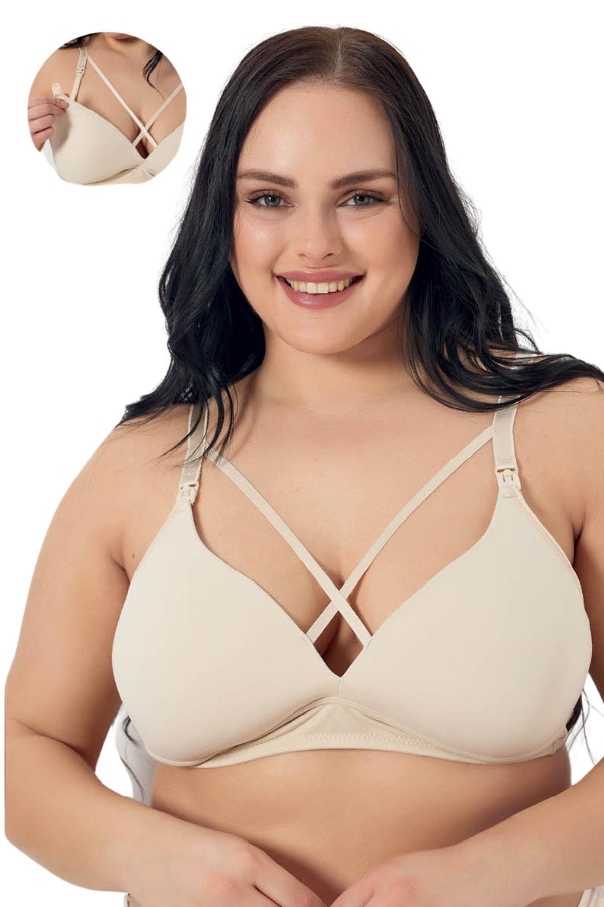 Çapraz İpli Emzirme Sütyeni Godewo 7035 - Ten