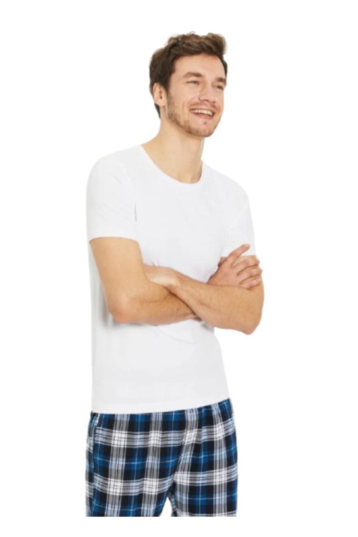 Pamuklu Ribana Kesim Erkek Atlet Güryıldız 24006 - Beyaz