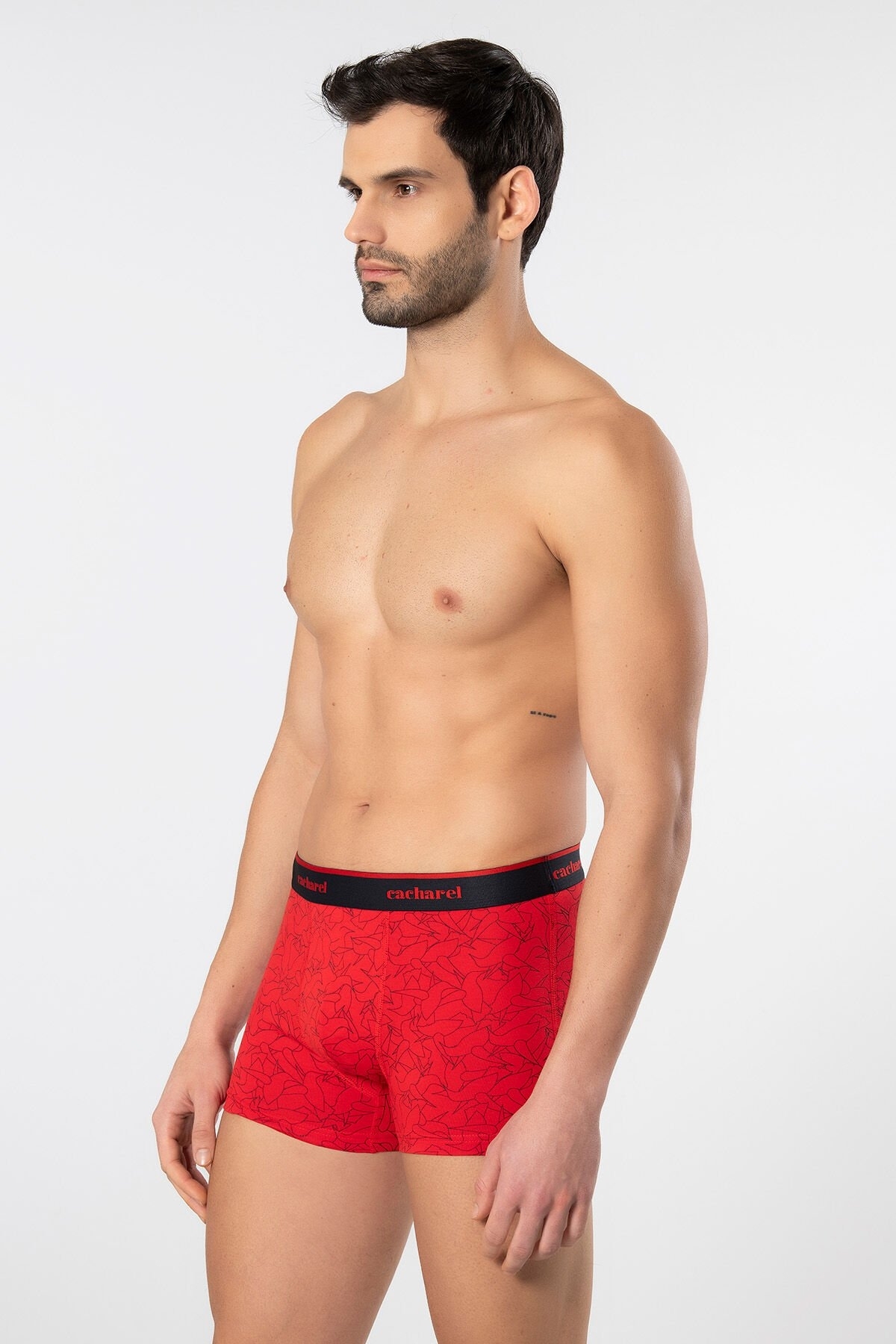 Pamuklu 3'lü Desenli Boxer Cacharel 1339 - Lacivert 2