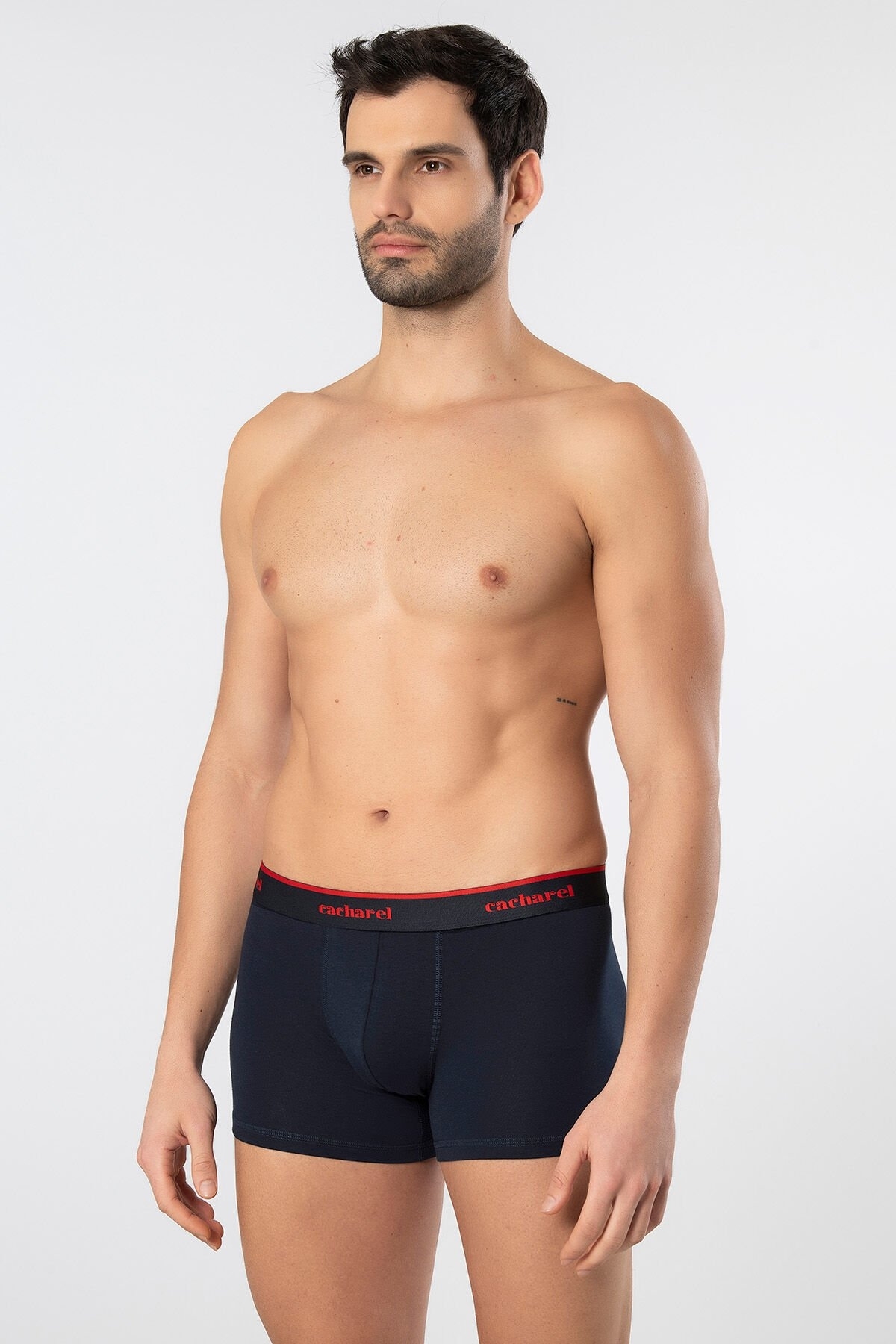 Likralı Desenli Erkek Boxer Cacharel 1339 - Lacivert 5