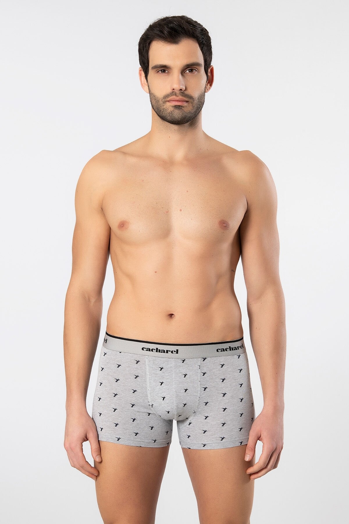 Geniş Lastikli Desenli Kısa Boxer Cacharel 1339 - Siyah 4