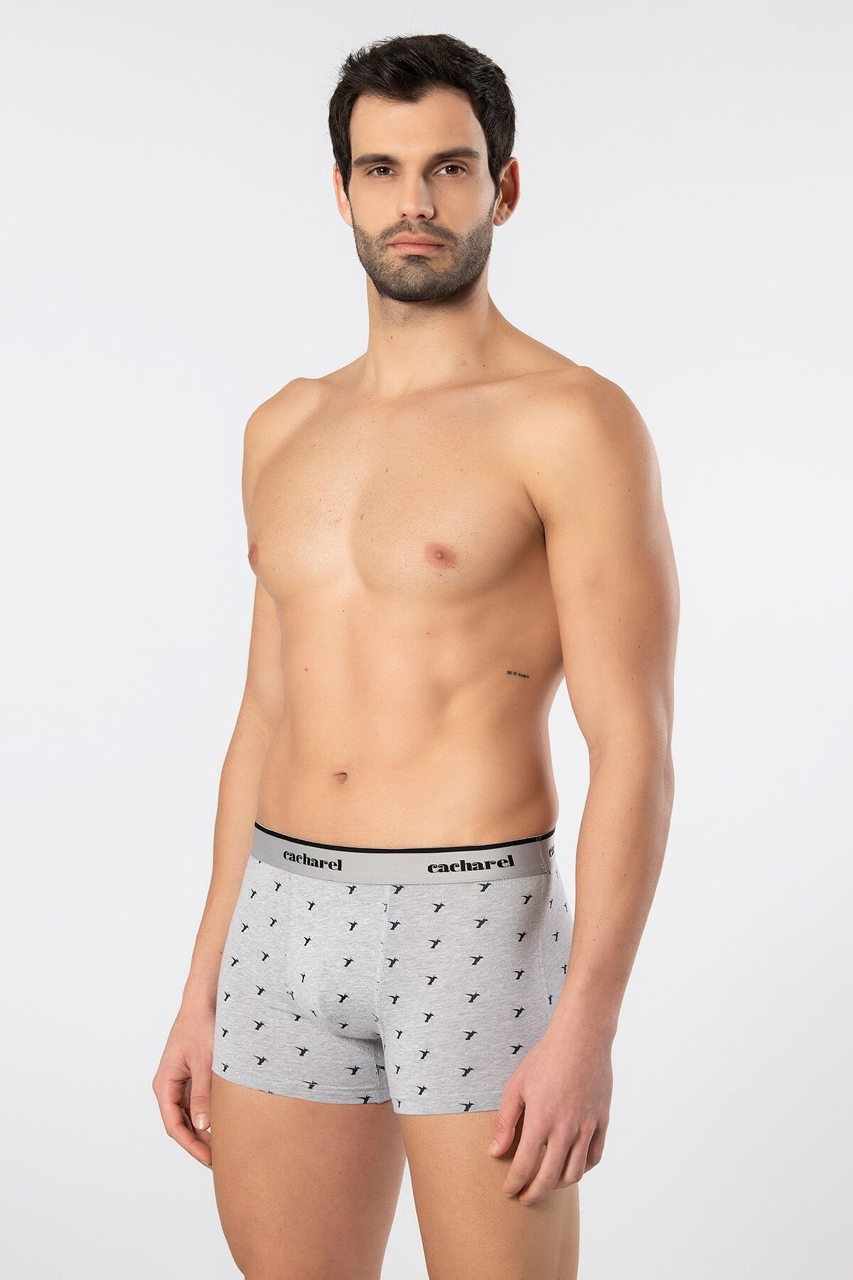 Geniş Lastikli Desenli Kısa Boxer Cacharel 1339 - Siyah 4