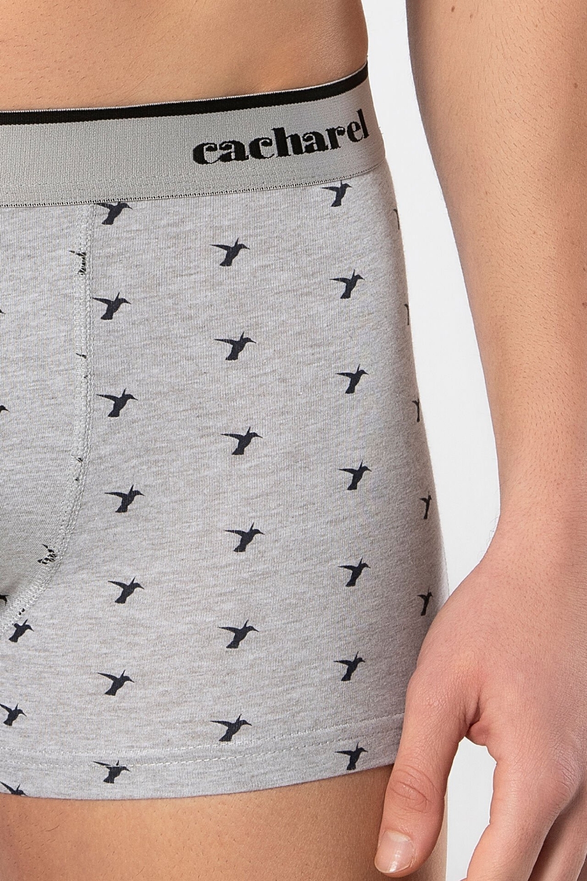 Geniş Lastikli Desenli Kısa Boxer Cacharel 1339 - Siyah 4