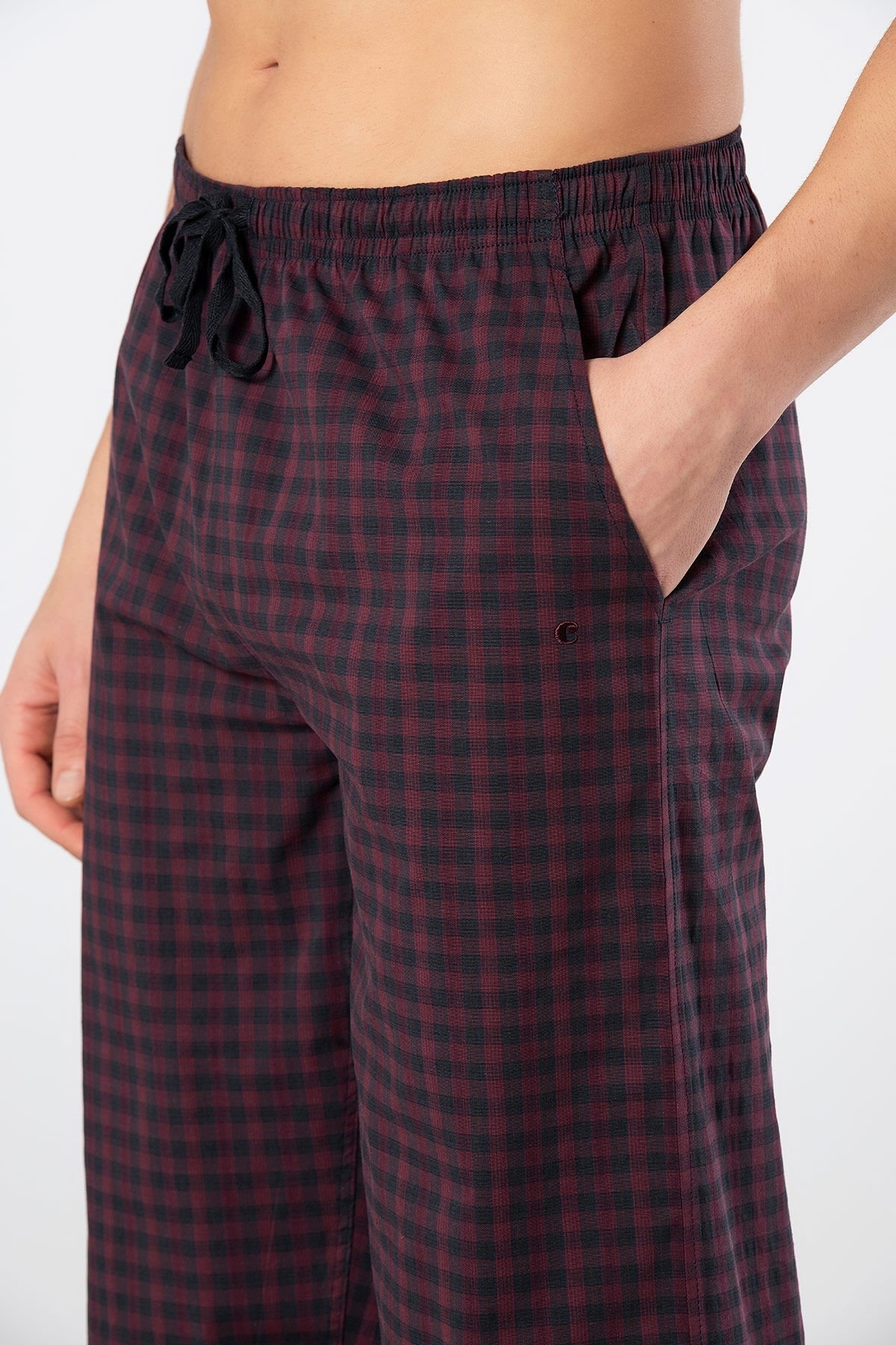 Pamuklu Elastan Bordo Erkek Pijama Alt Cacharel 2240 - Bordo 1