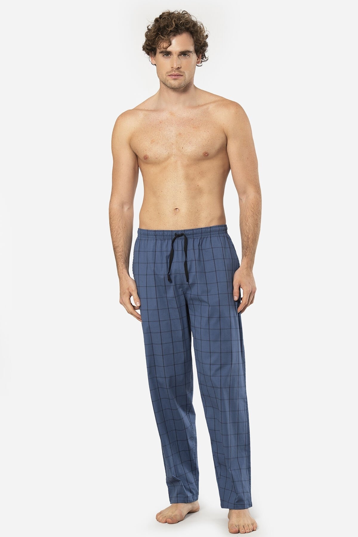 Pamuklu Esnek Erkek Pijama Altı Cacharel 2240 - İndigo 4