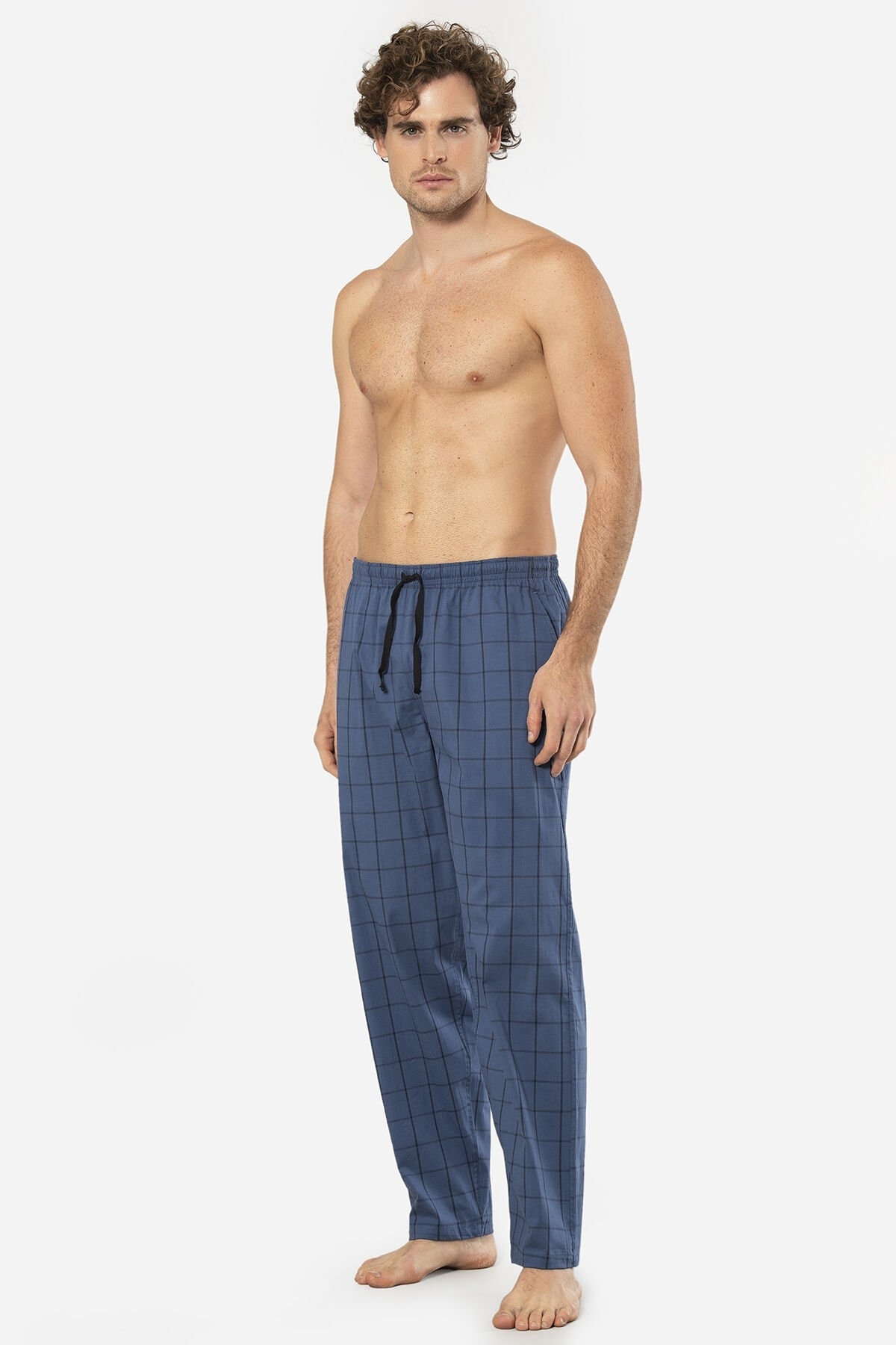 Pamuklu Esnek Erkek Pijama Altı Cacharel 2240 - İndigo 4