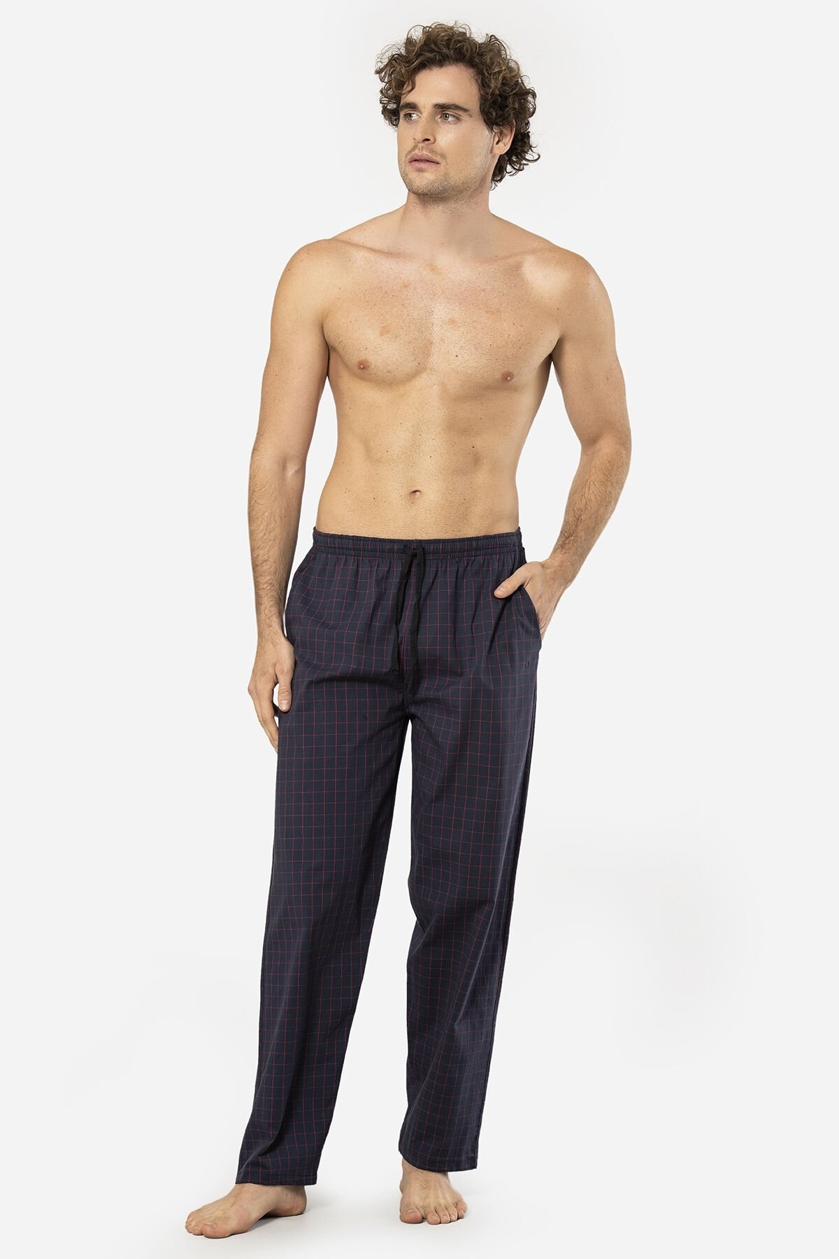 Pamuklu Lastikli Cepli Pijama Altı Cacharel 2240 - Lacivert 3