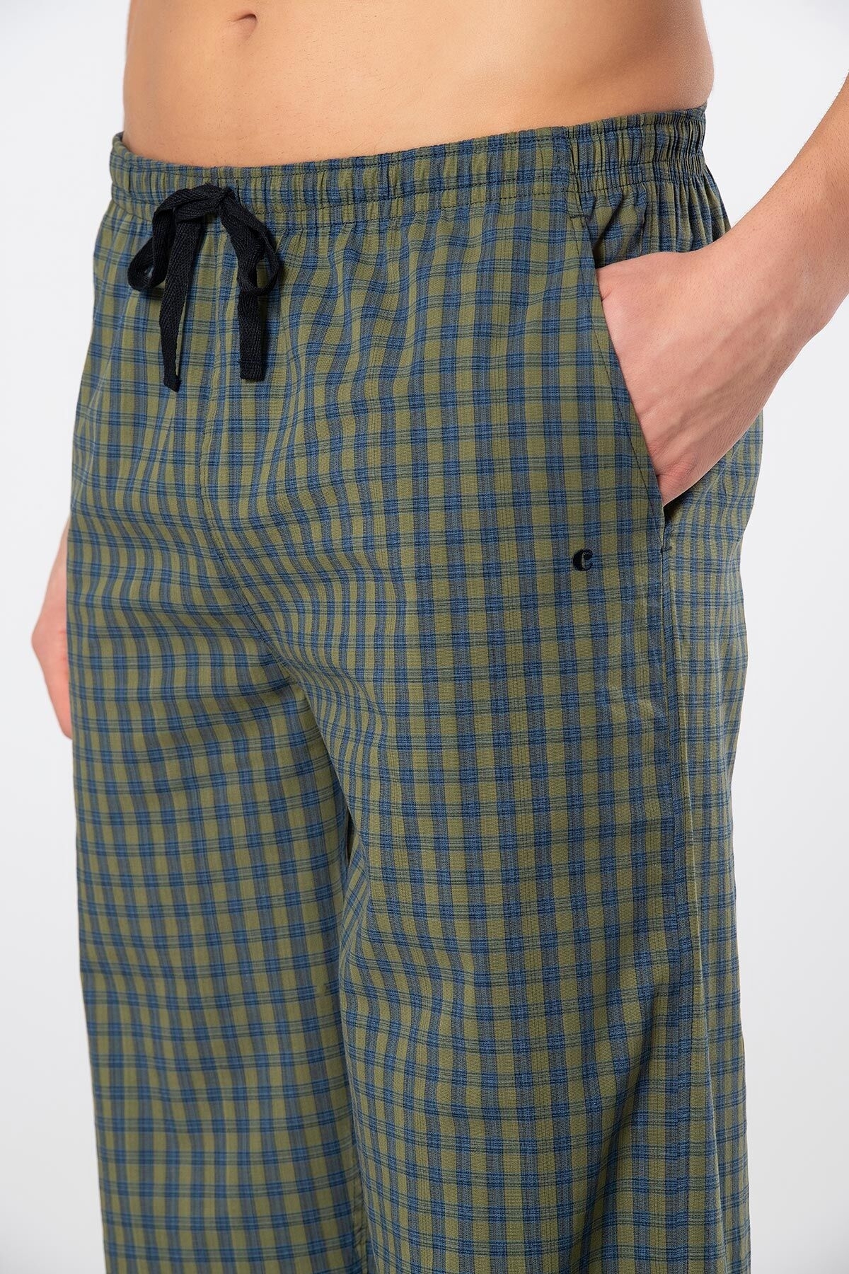 Pamuklu Esnek Tek Alt Pijama Cacharel 2240 - Yeşil 3