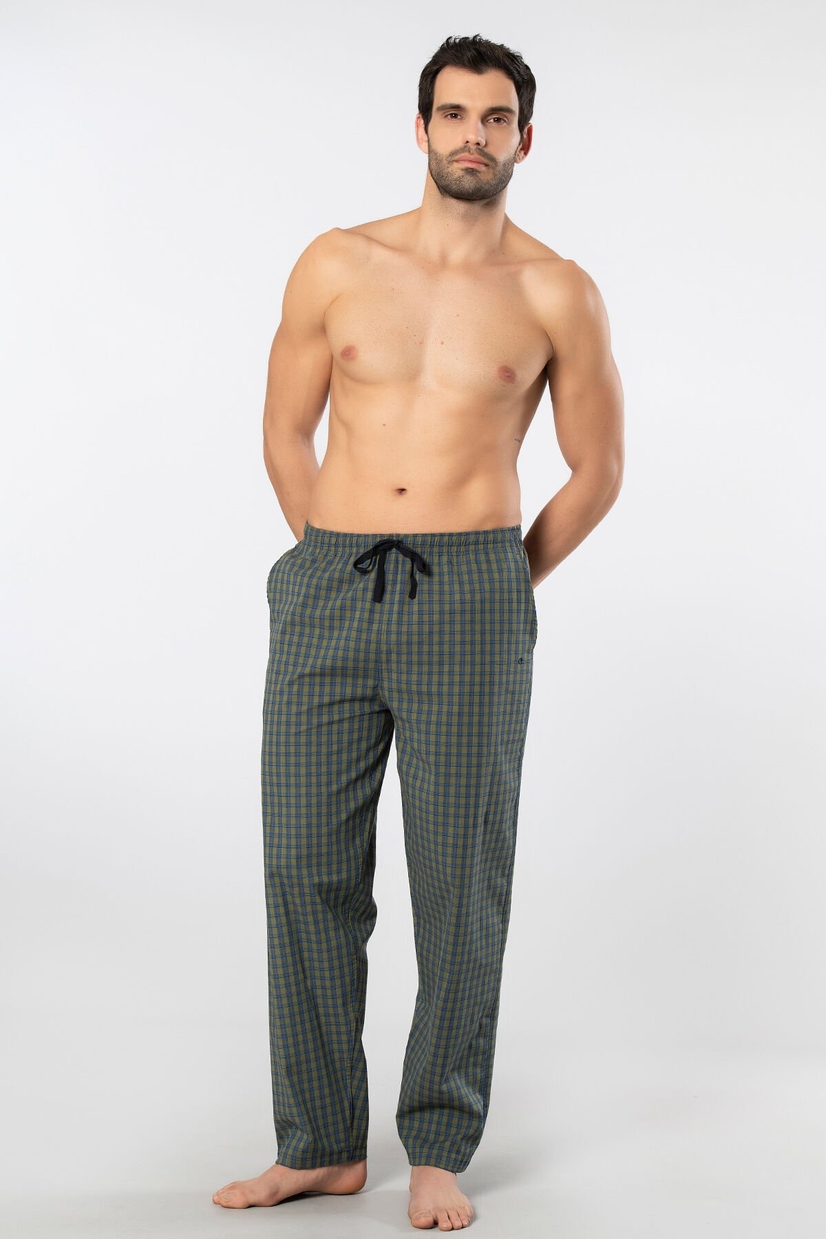 Pamuklu Esnek Tek Alt Pijama Cacharel 2240 - Yeşil 3