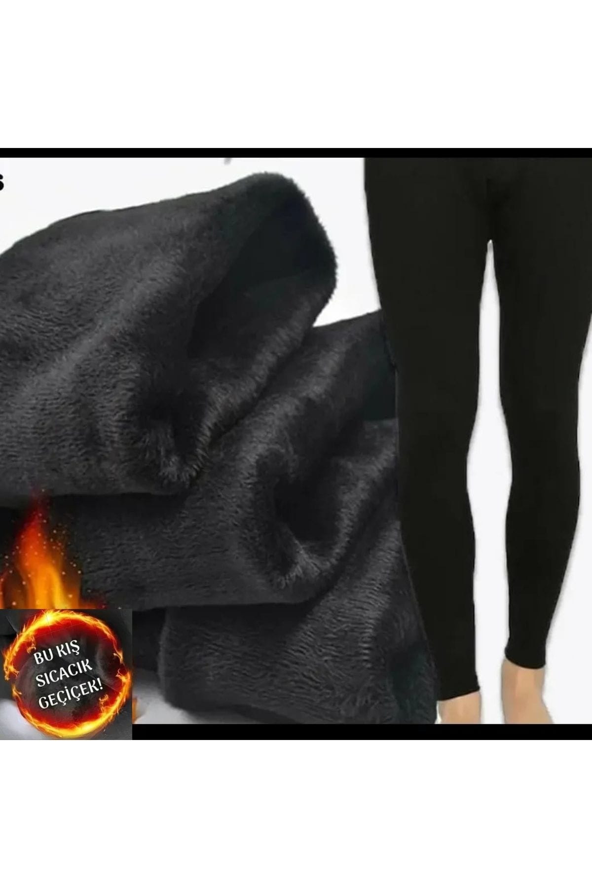 Peluş İç Yüzeyli Termal Tayt Erkek Pera Fitol 8024 - Siyah