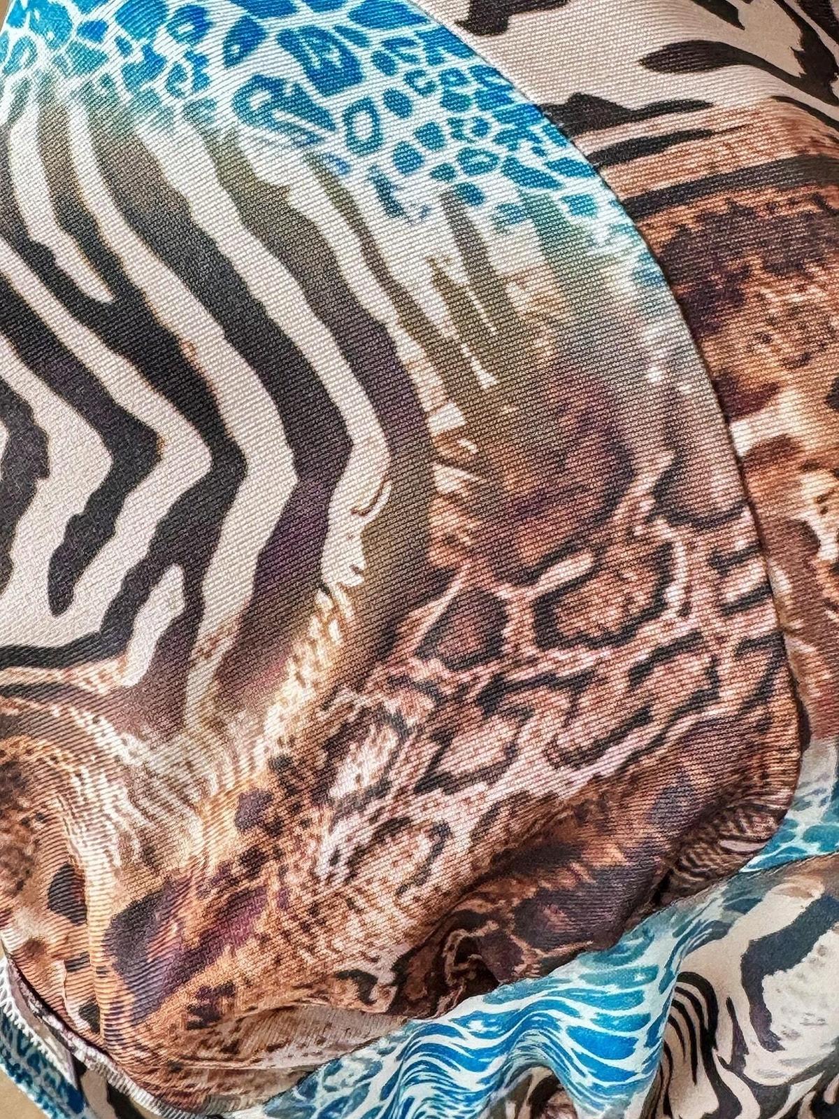 Fırfırlı Desenli İnce Askılı Jartiyer Takım Ruselin 5091 - Mavi