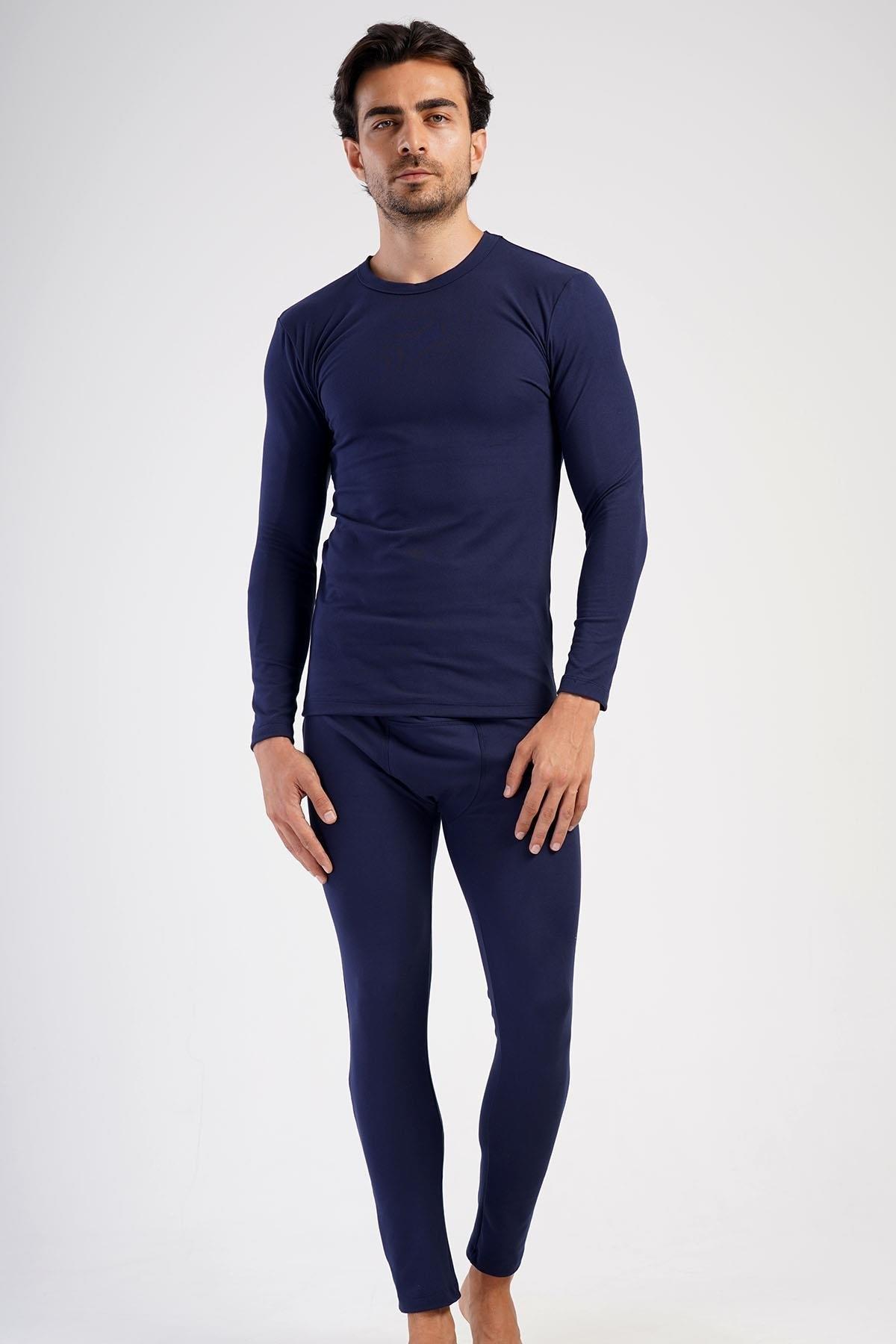 Fırçalı İç Yüzey Uzun Kollu Termal Üst Vienetta 409002 - Lacivert