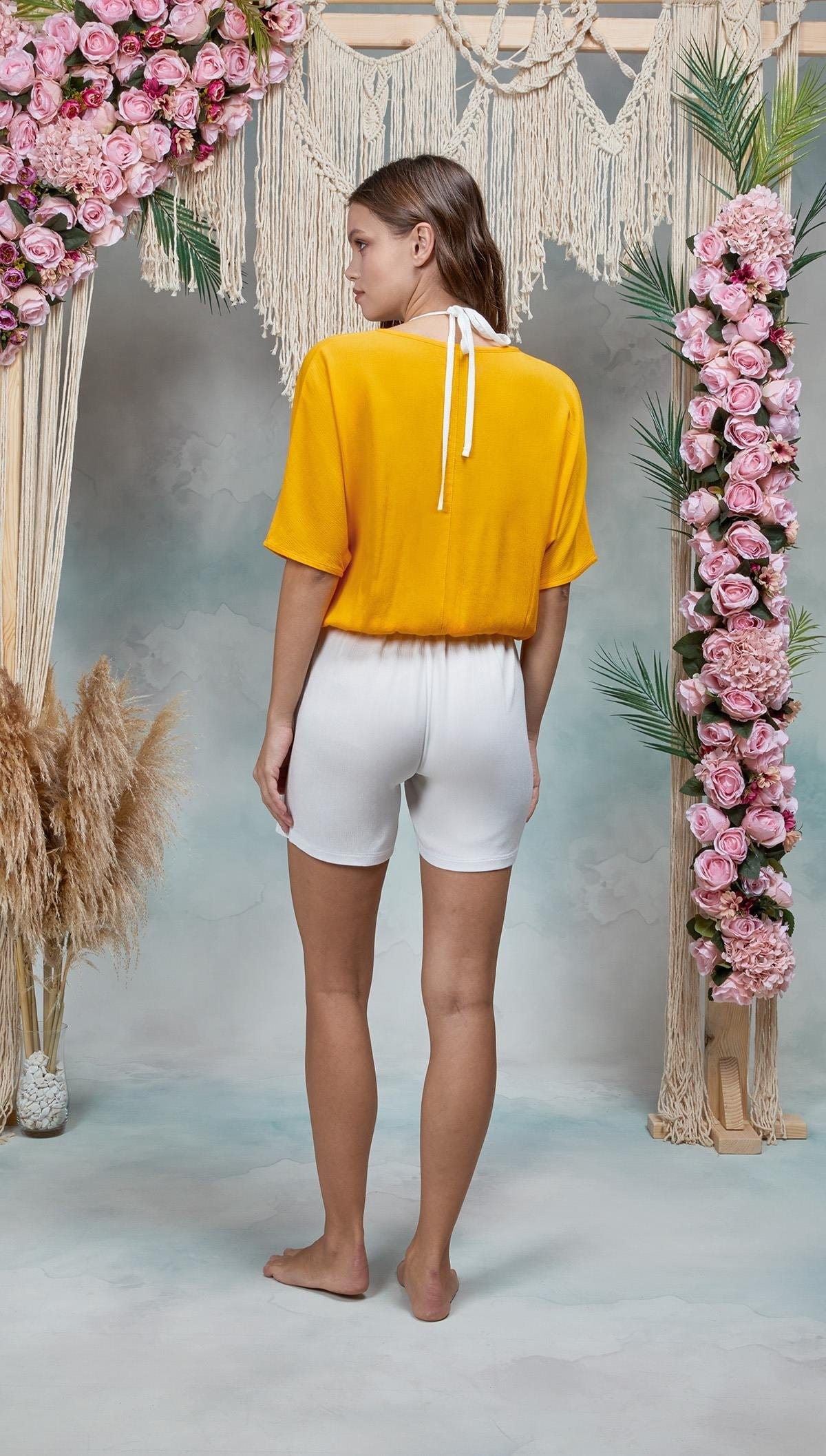 Viskon Beyaz Pijama Takımı Doreanse 25Y4077 - Beyaz