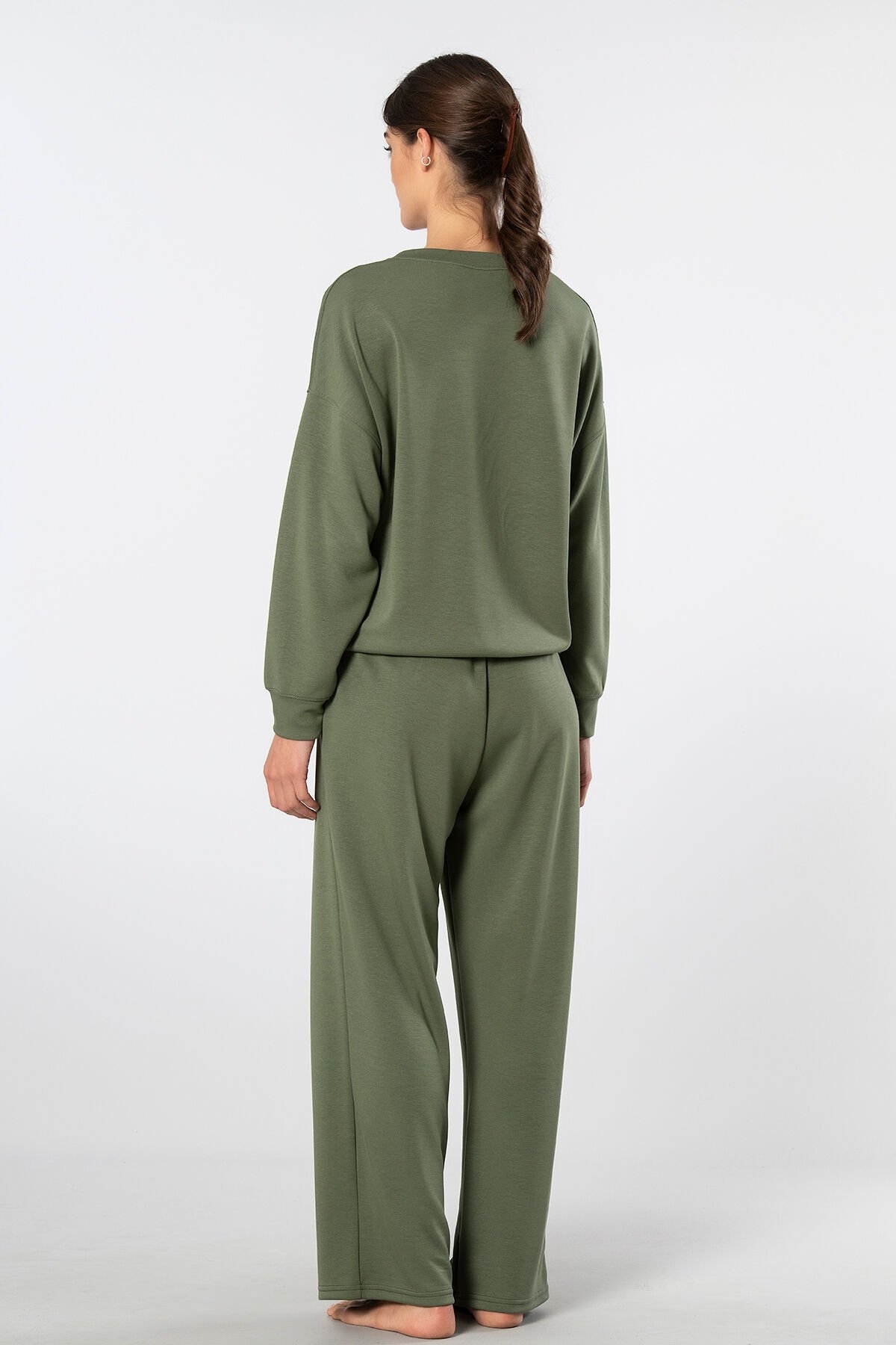 Viskon, Polyester, Elastan Yeşil Kadın Eşofman Takımı Türen 3610 - Yeşil