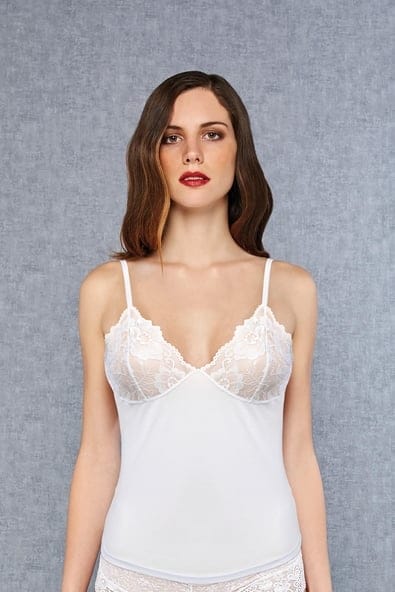 Dantelli İnce Askılı Atlet Micromodal Elastan Doreanse 9382 - Beyaz