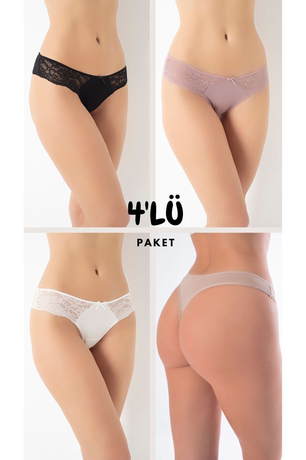 Confeo Dantelli Yüksek Bel Pamuklu Tanga Külot Confeo 804