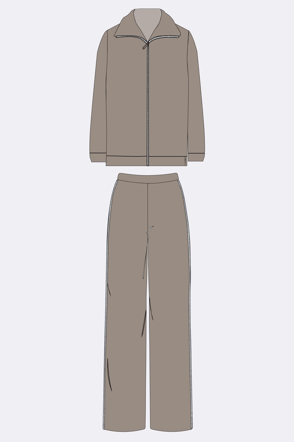 Anıl Kadın Fermuarlı Uzun Kollu Kadife Eşofman Takımı Anıl 11548 - Görsel 3