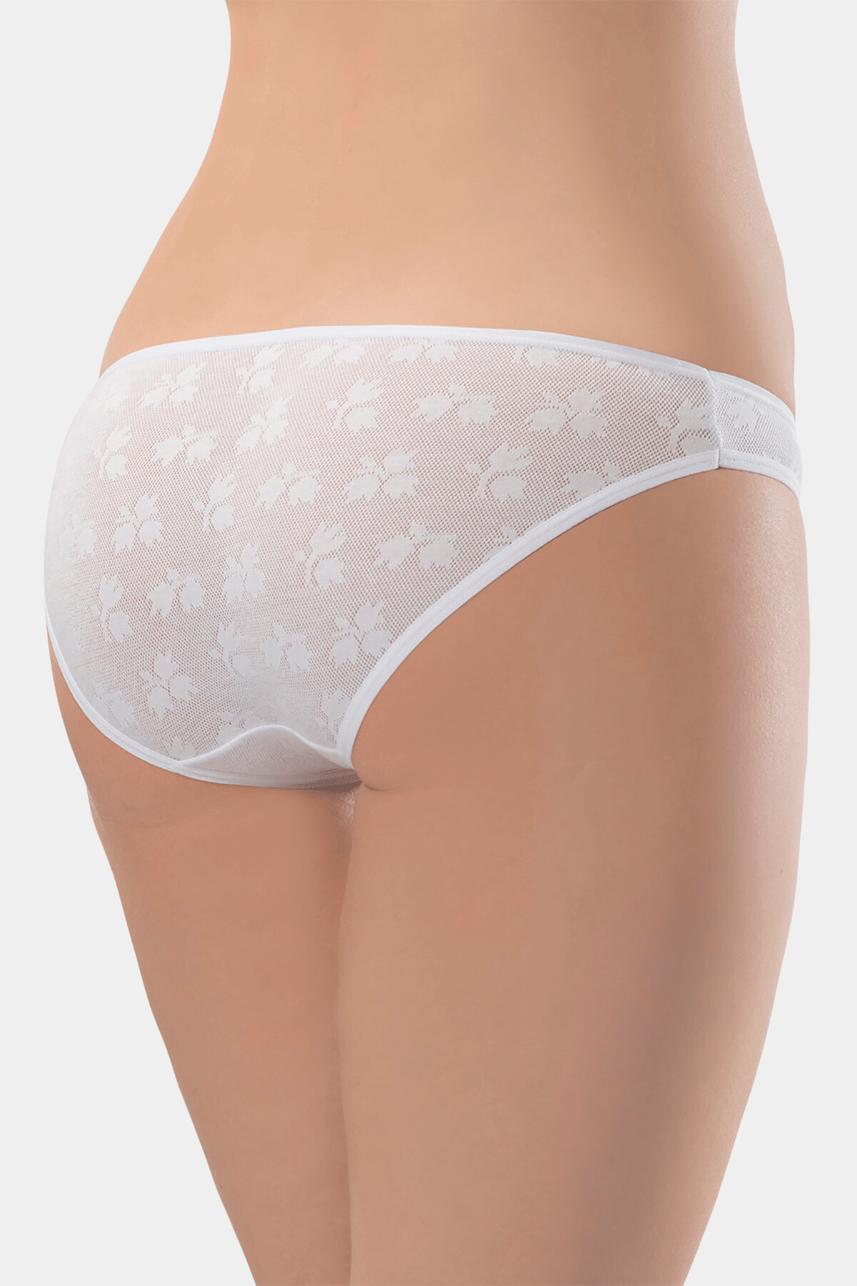 Pamuklu Yüksek Bel Bikini Külot Türen 256 - Beyaz