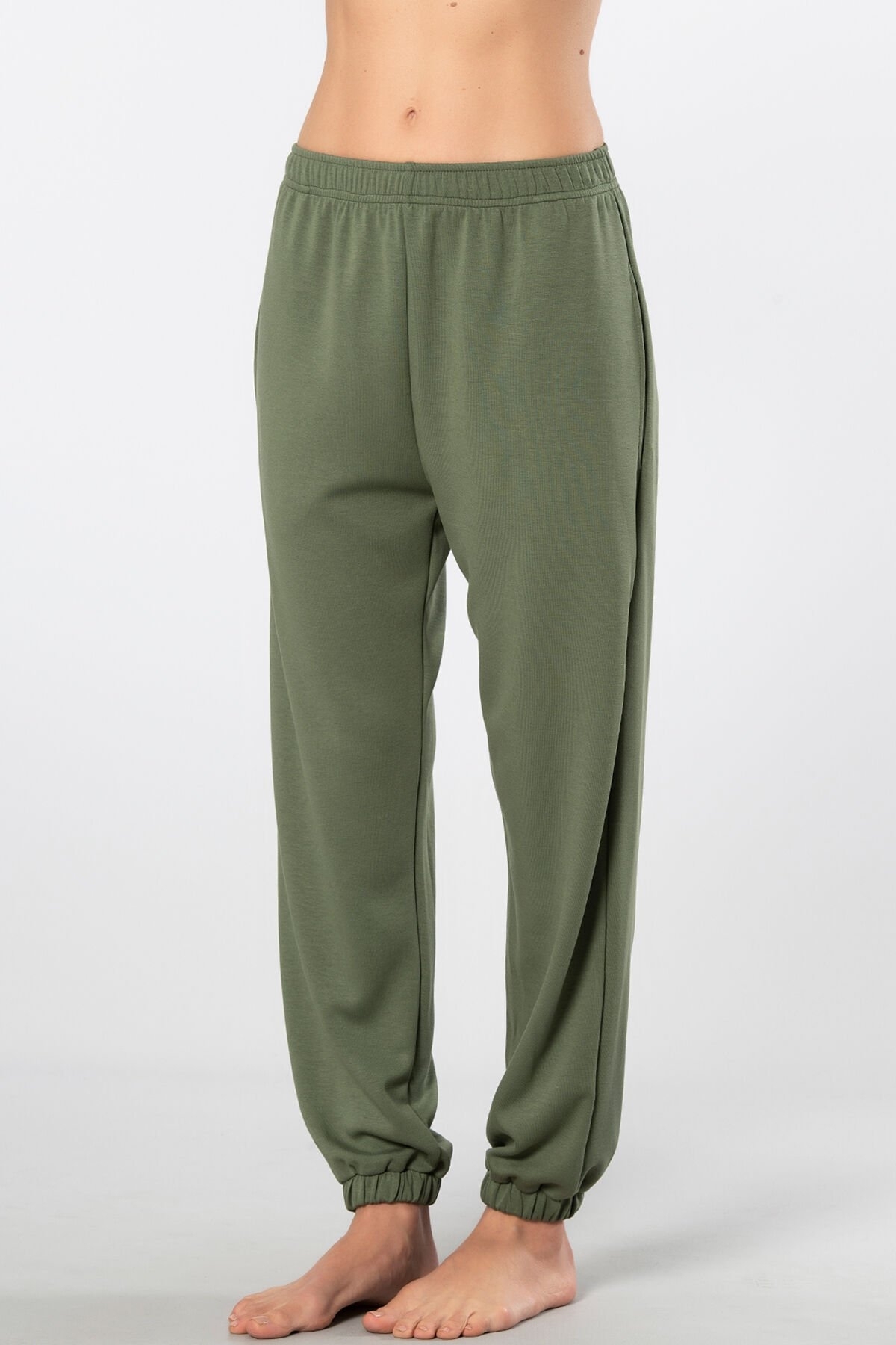 Cepli Lastikli Jogger Kadın Pantolon Türen 3614 - Yeşil