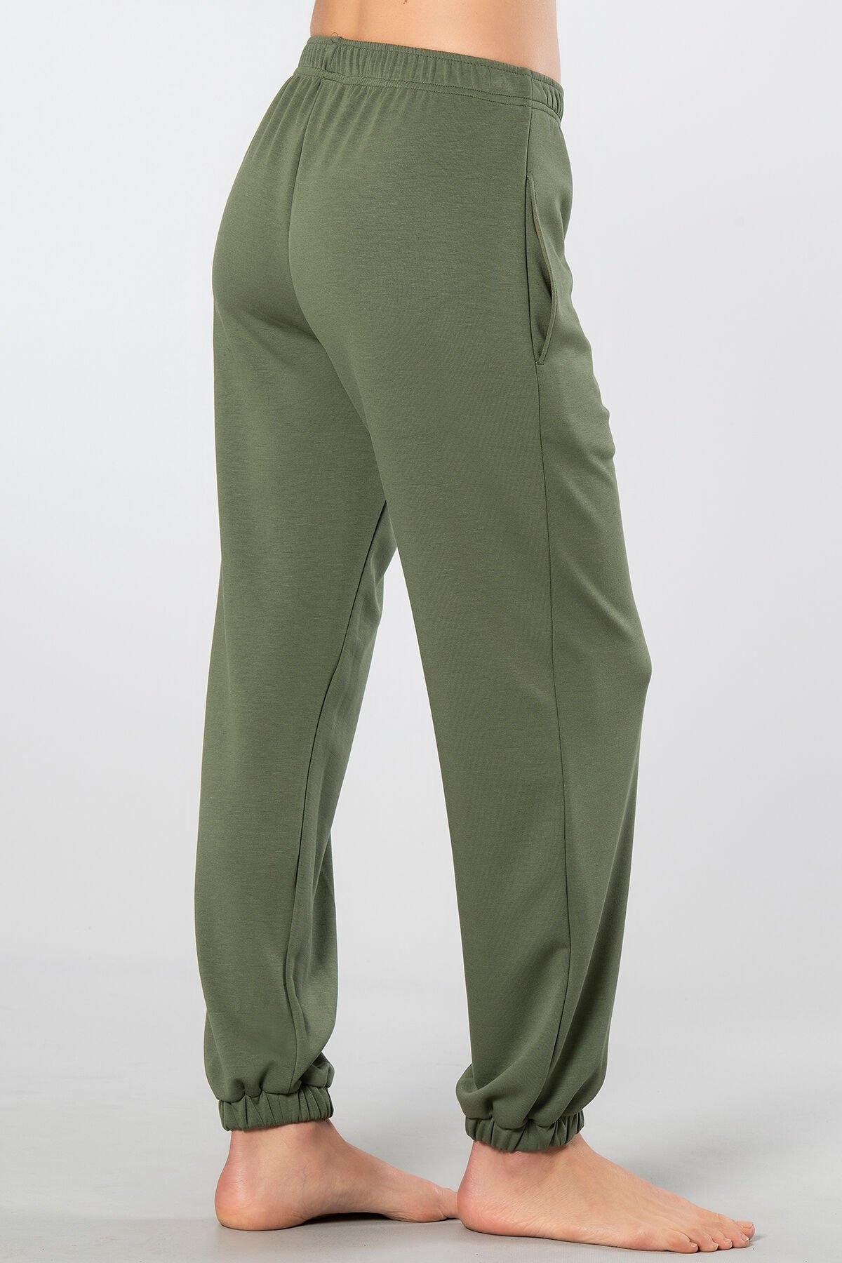Cepli Lastikli Jogger Kadın Pantolon Türen 3614 - Yeşil