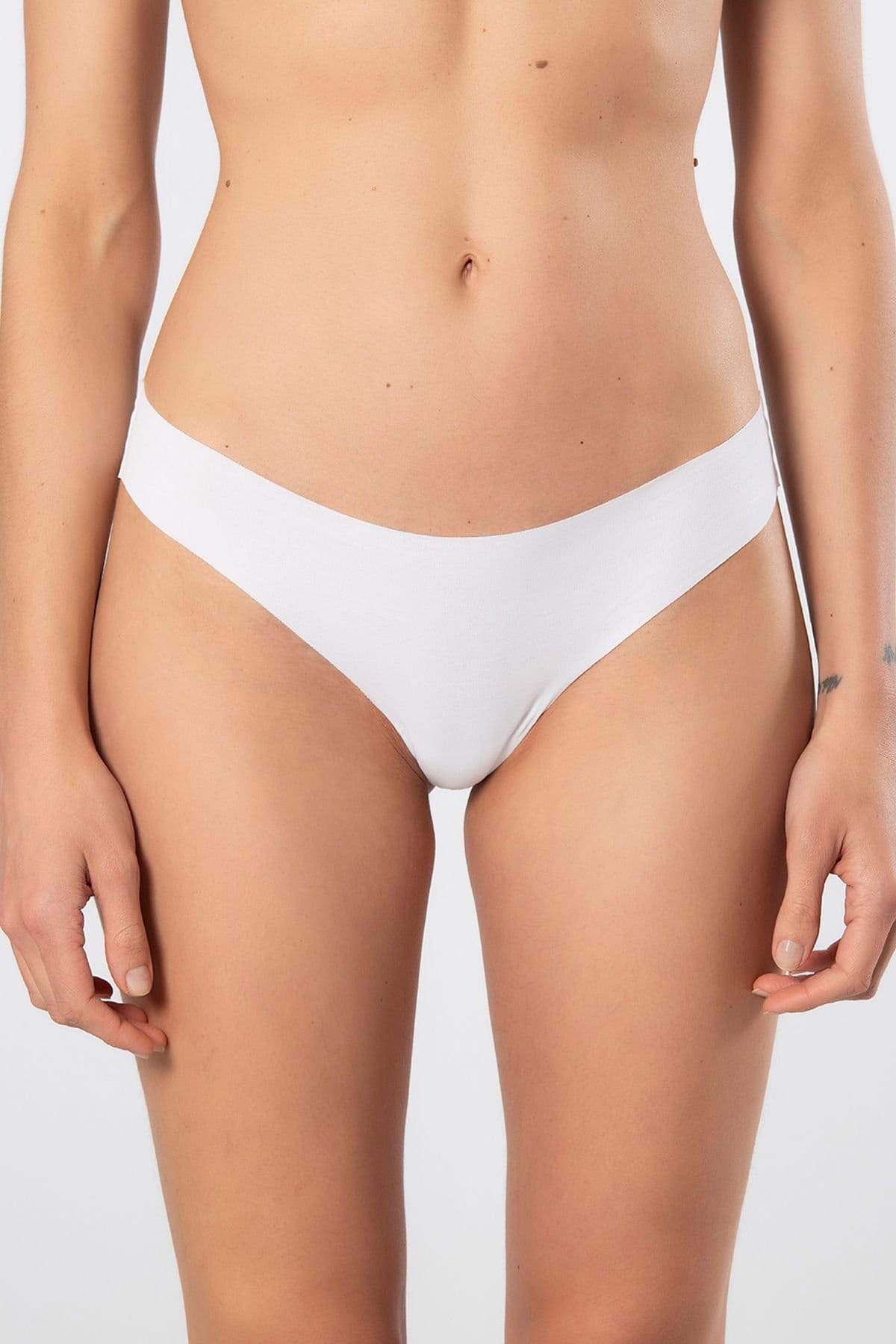 Yüksek Bel Lazer Kesim Pamuklu Kadın Külot Türen 912 - Beyaz