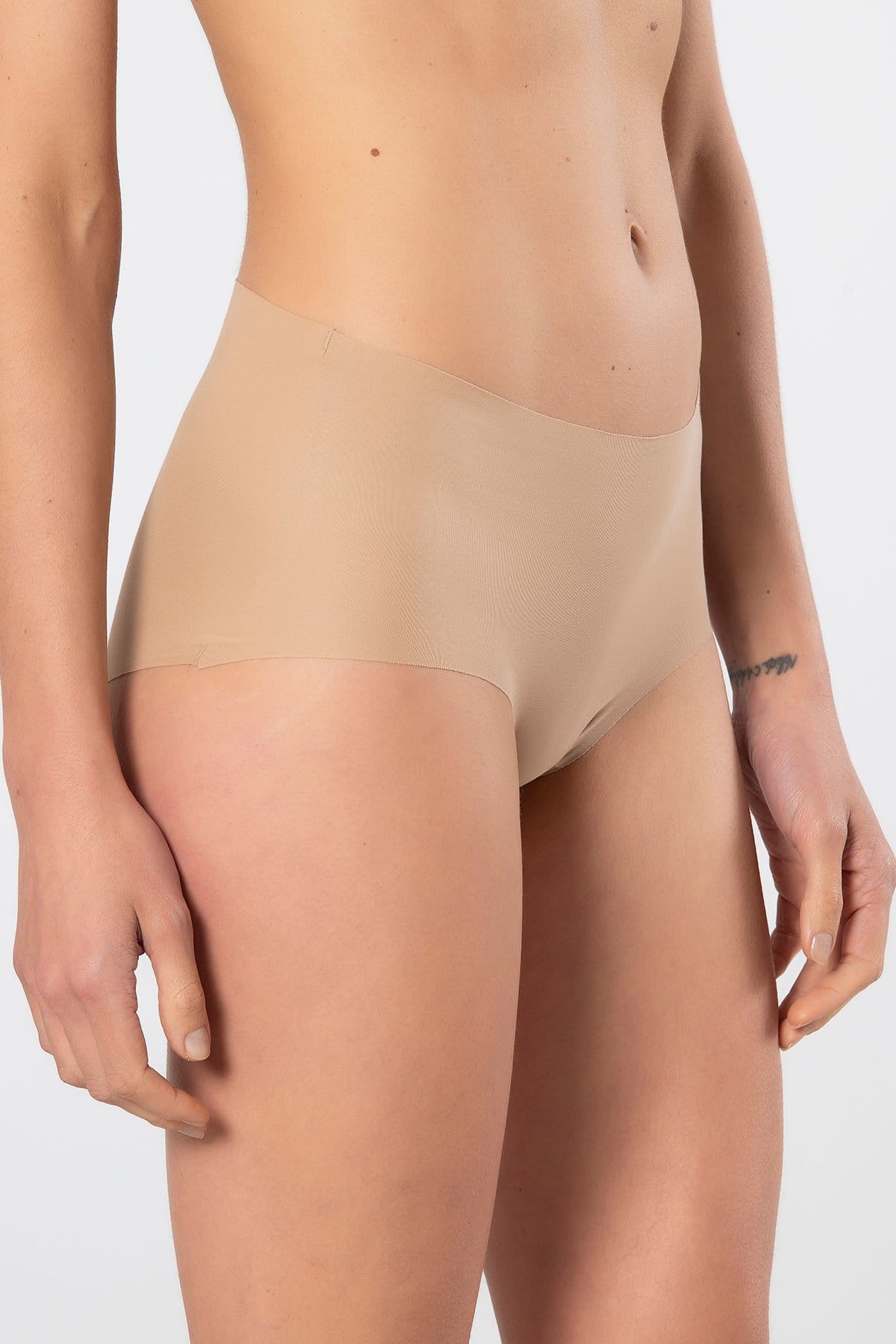 Yüksek Bel Pamuklu Kadın Külot Gri Türen 911 - Vizon