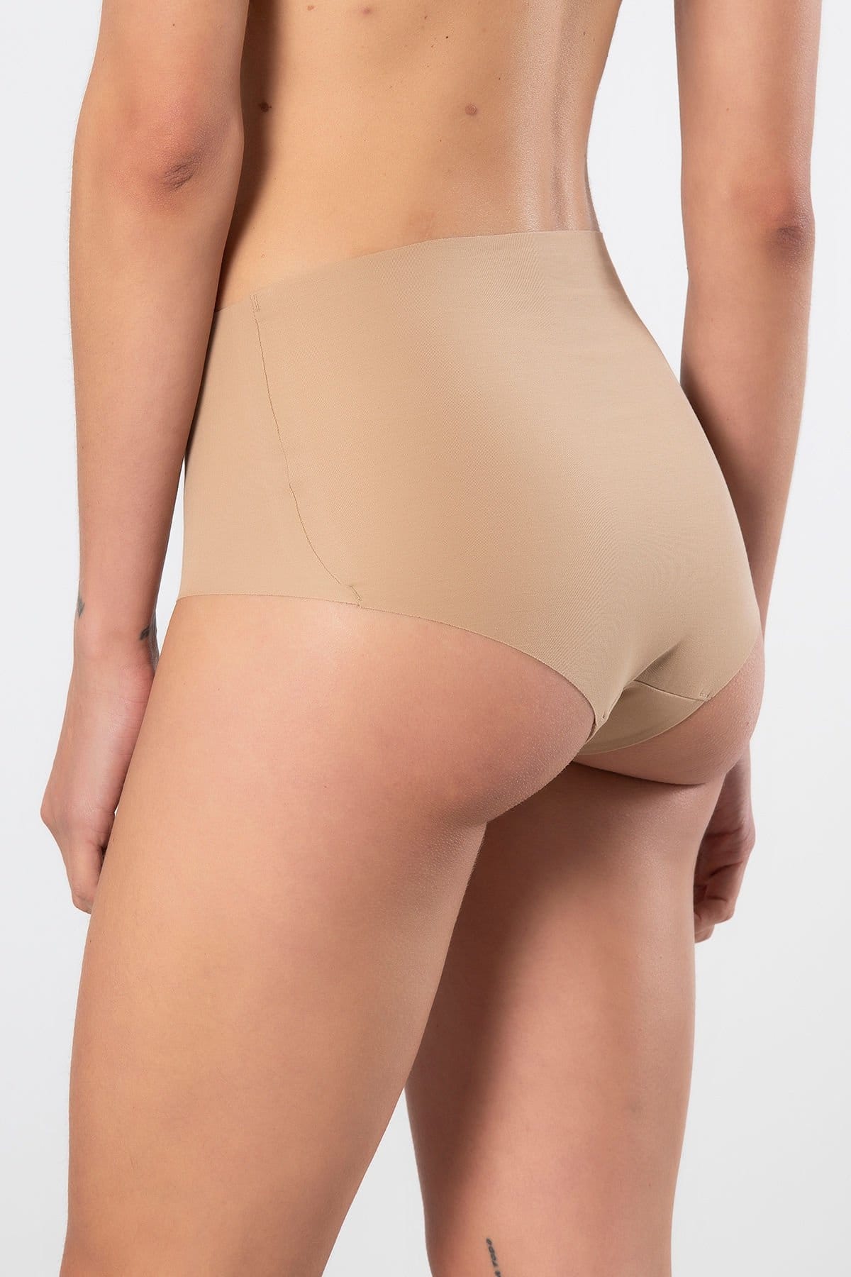 Yüksek Bel Pamuklu Kadın Külot Gri Türen 911 - Vizon