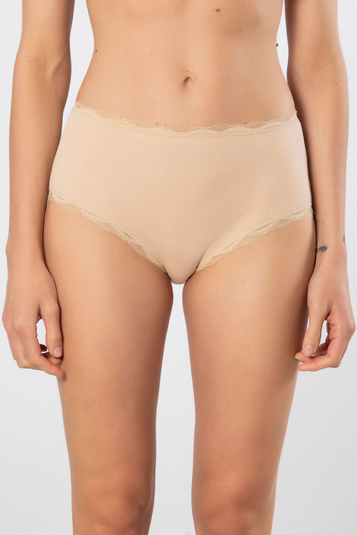 Ribana Dantelli Yüksek Bel Kadın Külot Türen 929 - Ten