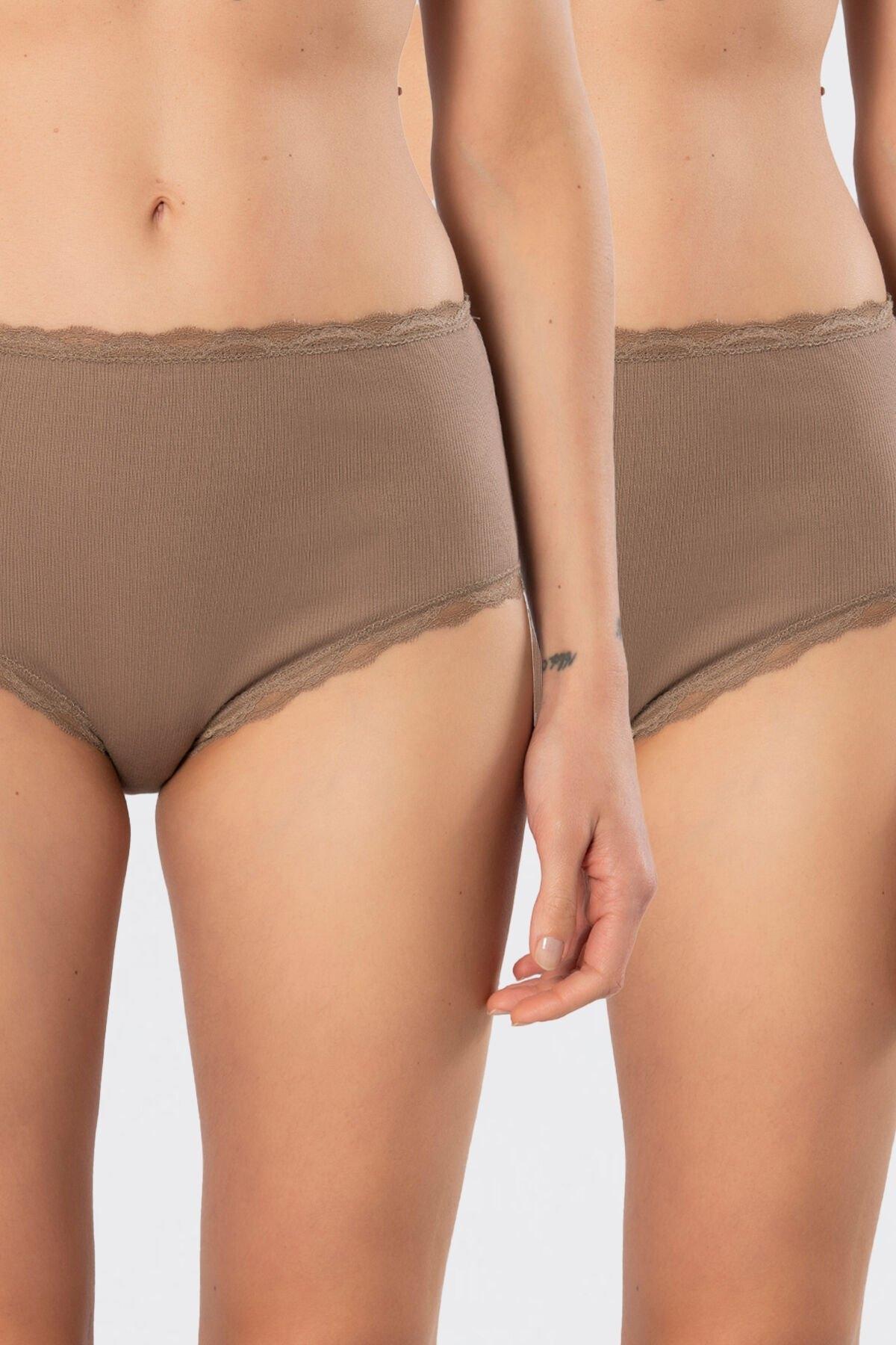 Türen Yüksek Bel Dantelli Külot 2li Pamuklu Türen 929