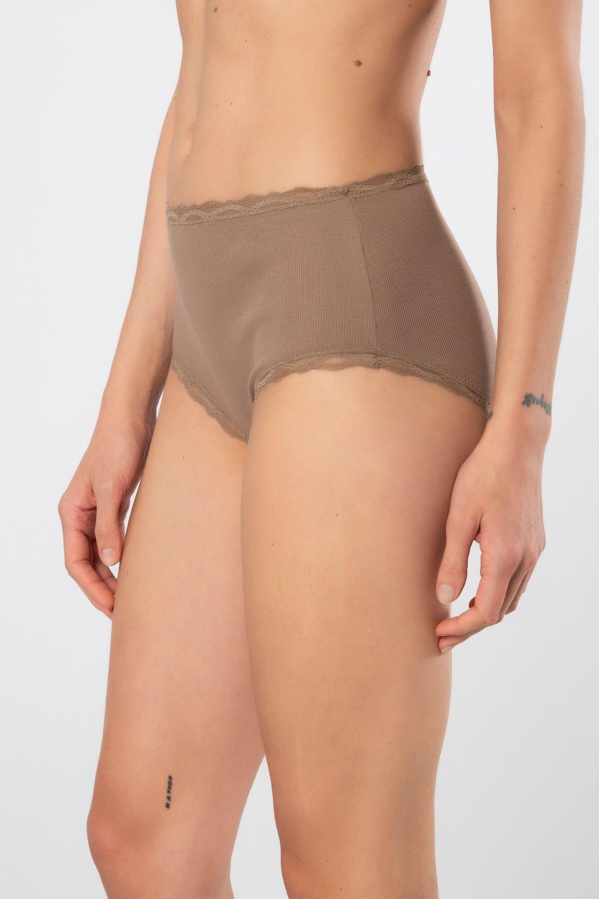 Türen Yüksek Bel Dantelli Külot 2li Pamuklu Türen 929 - Görsel 3