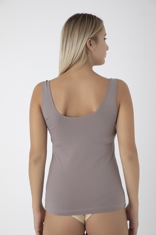 Dantelli Kalın Askılı Atlet Kadın Öztaş 20004 - Antrasit