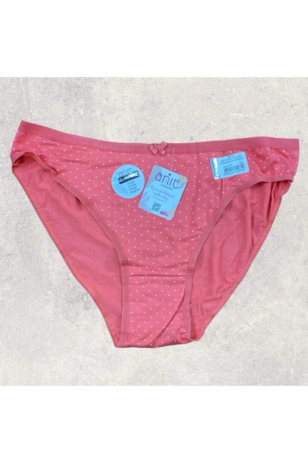 Yüksek Bel Destekli Puantiyeli Bikini Külot Anıt 3857 - Asorti