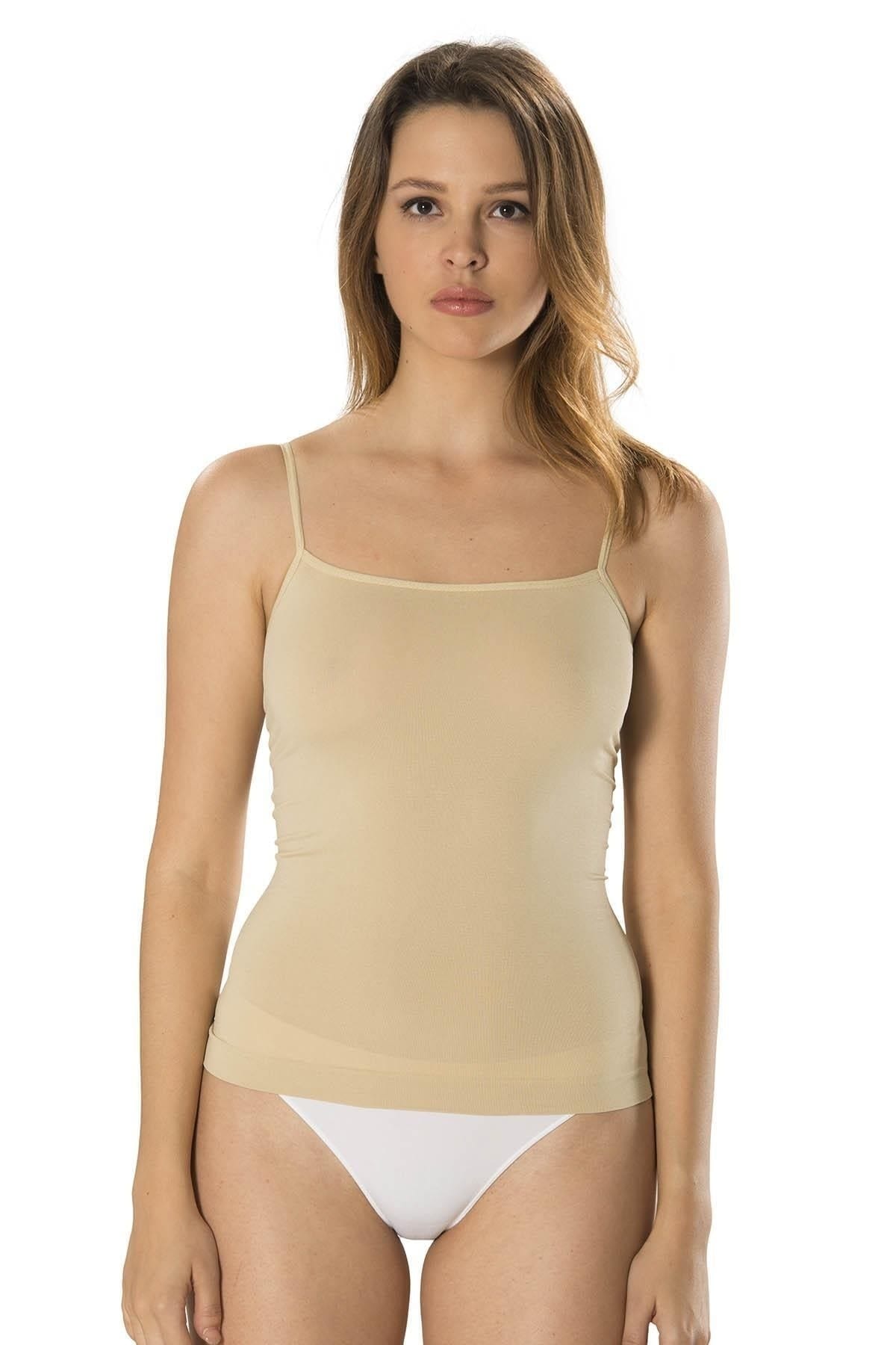 Nefes Alan Pamuklu Kalın Askılı Atlet Takımı FormActive 2015 - Ten