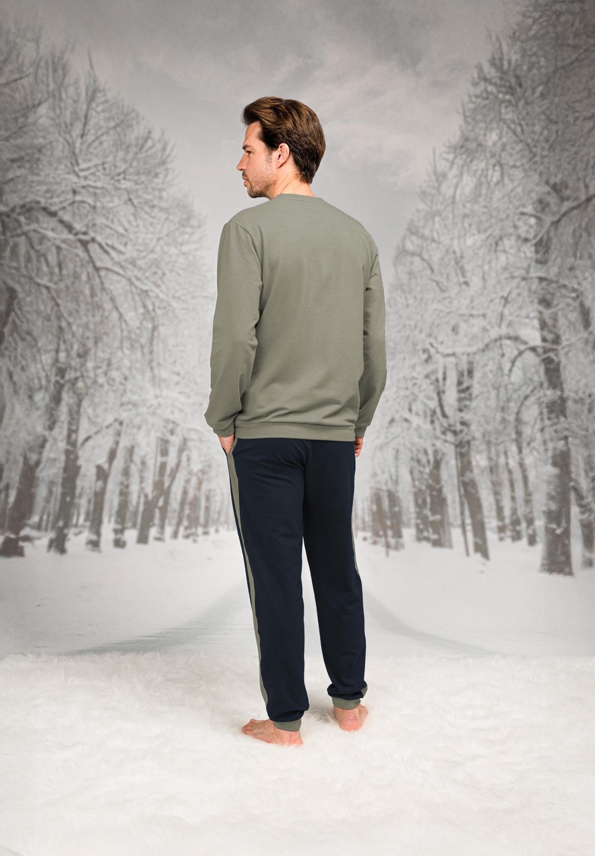 Kanguru Cepli Uzun Kollu Erkek Pijama Takımı Doreanse 26K4607 - Lacivert