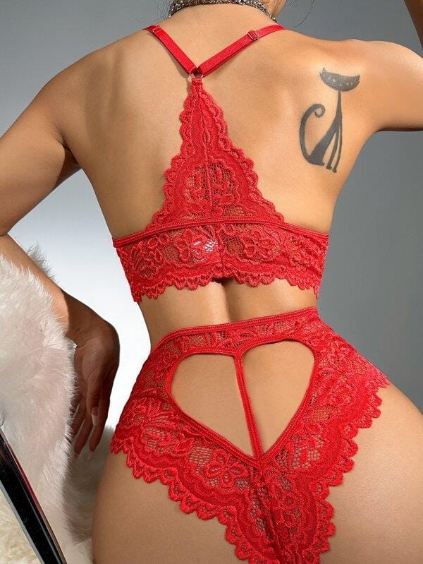 Kırmızı Dantelli Fantezi Sütyen Takımı Loomerie 387 - Kırmızı
