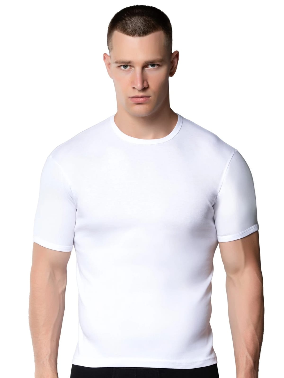 Kısa Kollu Pamuklu Erkek Atlet Fanila Gümüş 4050 - Beyaz