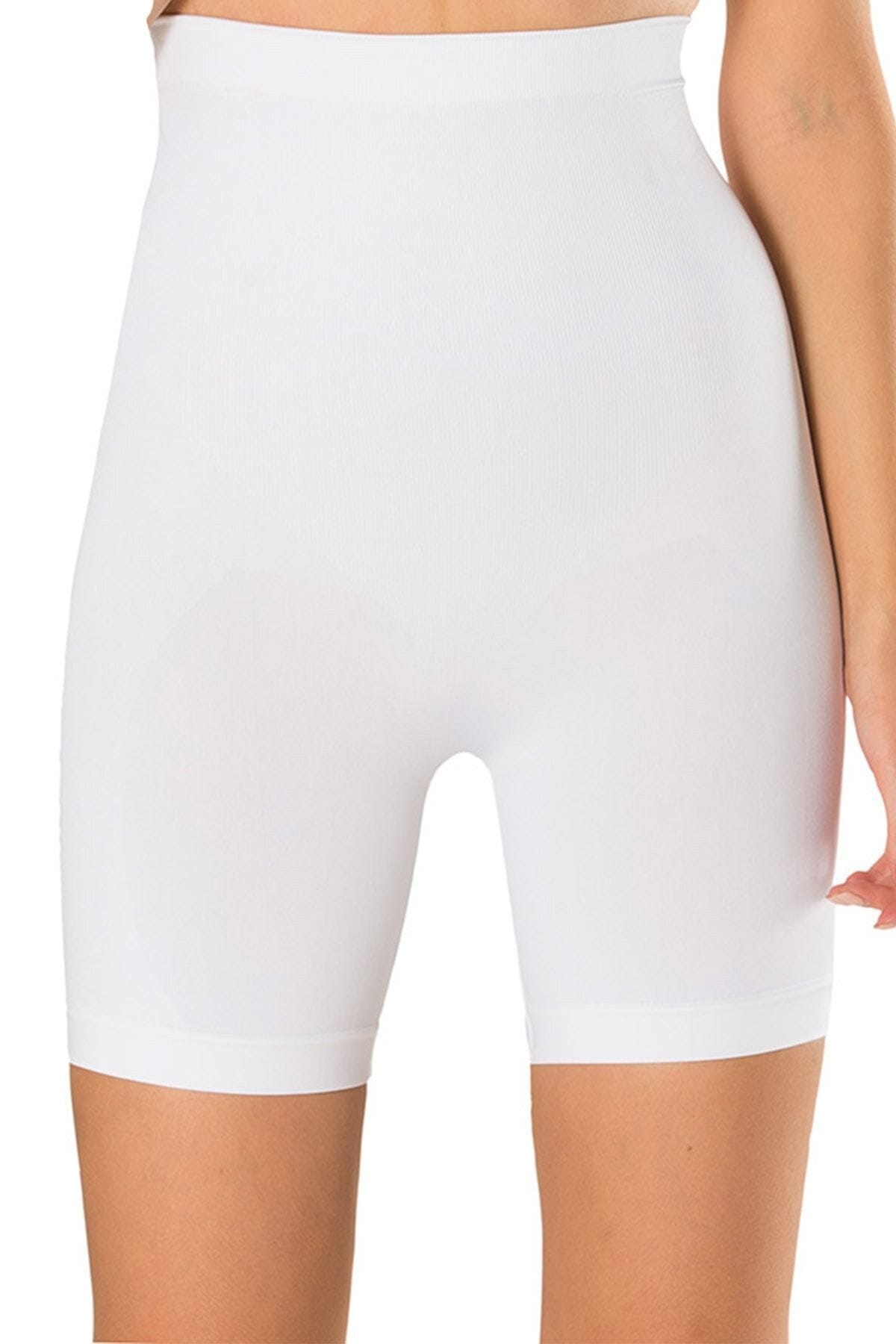 Beyaz Dikişsiz Yüksek Bel Korse FormActive 1011 - Beyaz