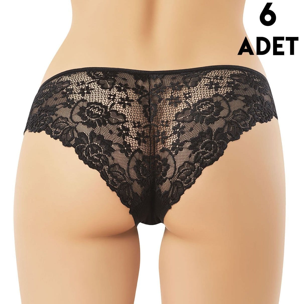Yüksek Bel Destekli Dantelli Bato Külot Kota 5025 - Siyah