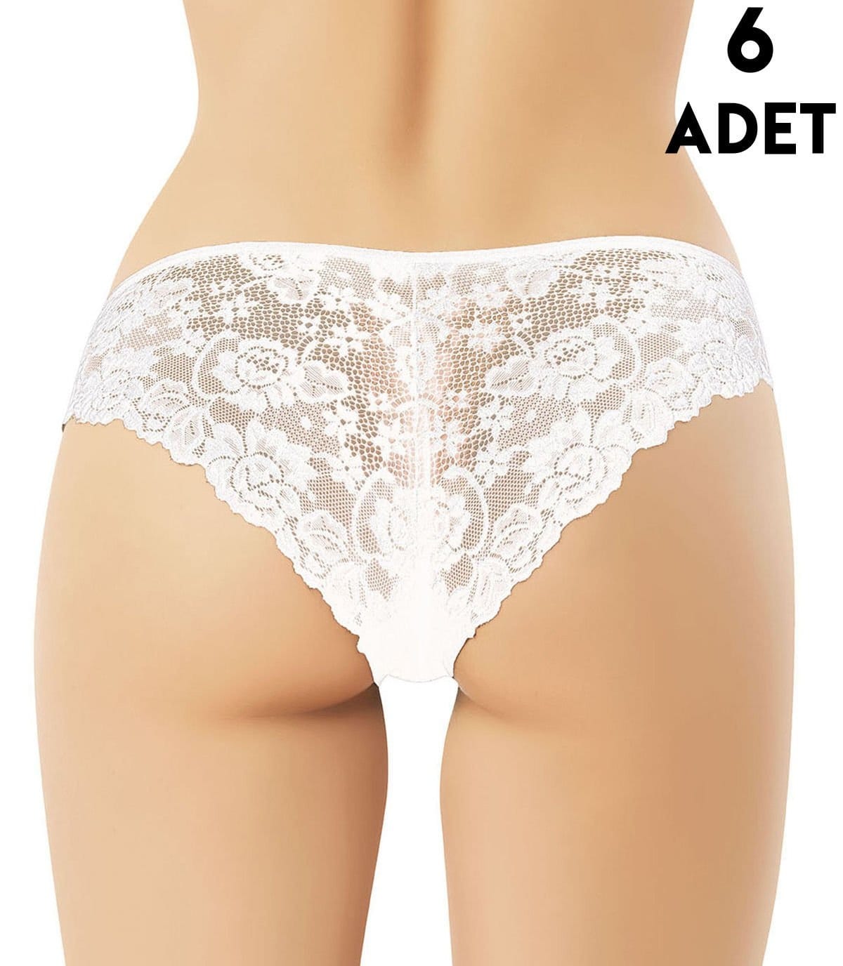 Yüksek Bel Destekli Dantelli Bato Külot Kota 5025 - Beyaz