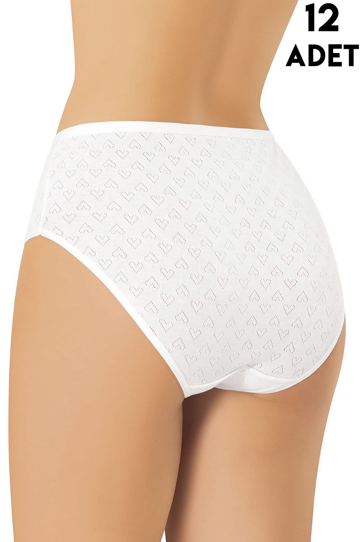 Yüksek Bel Esnek Ribana Külot Kota 5032 - Beyaz