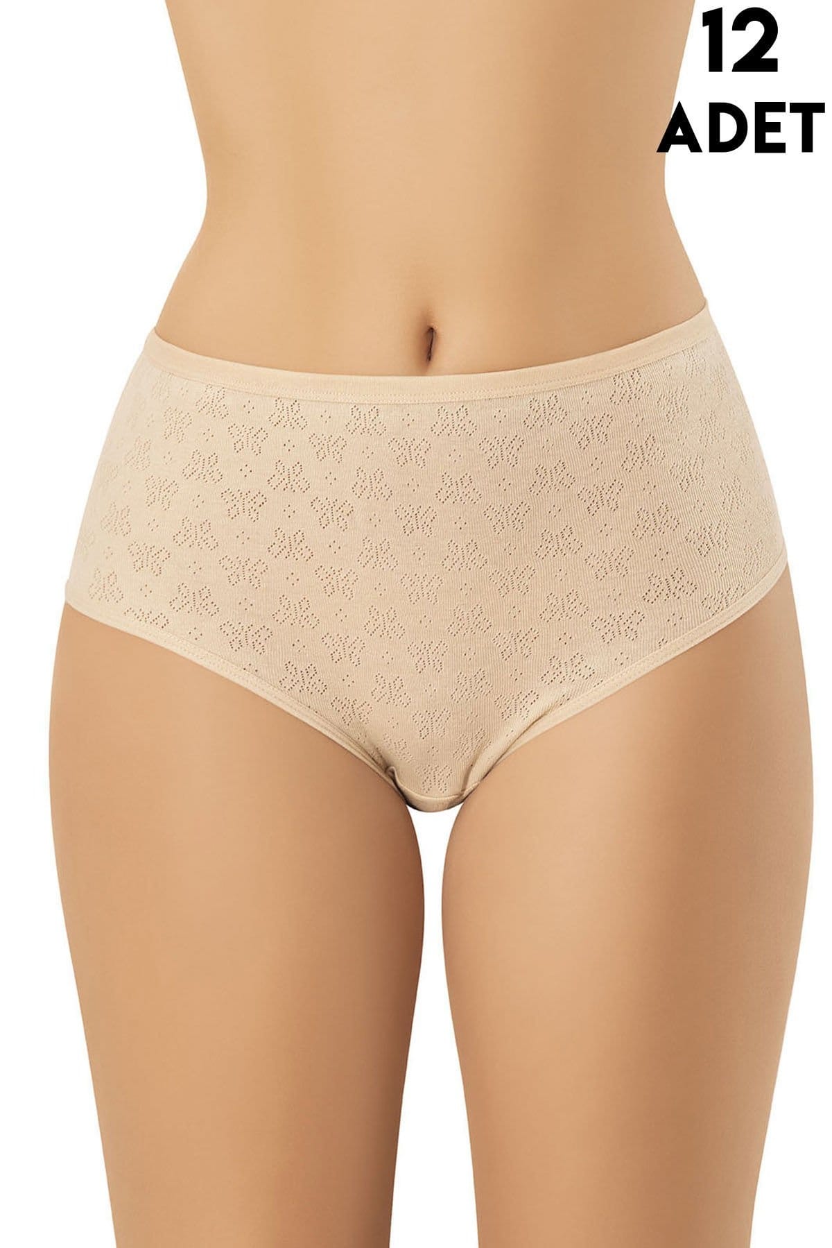 Yüksek Bel Esnek Ribana Külot Kota 5032 - Ten