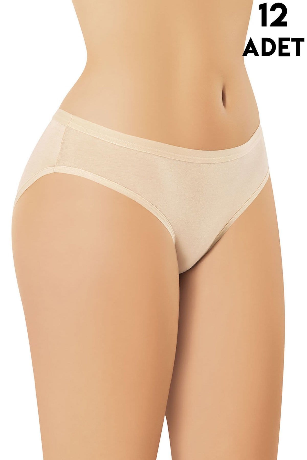 Yüksek Bel Esnek Bikini Külot 12'li Kota 5100 - Ten