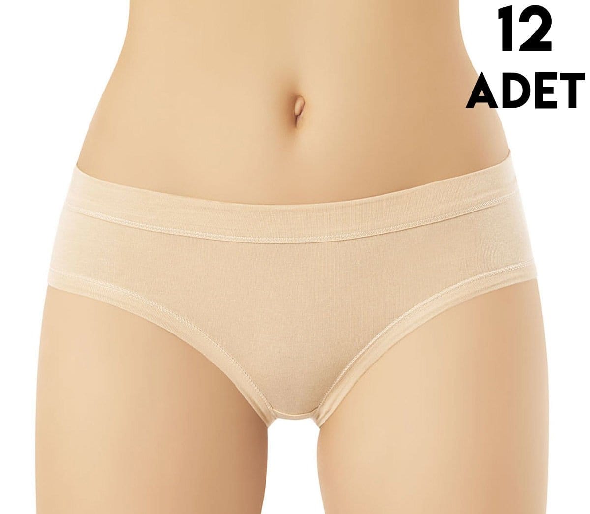 Yüksek Bel Destekli Modal Kadın Bikini Külot Kota 5105 - Ten