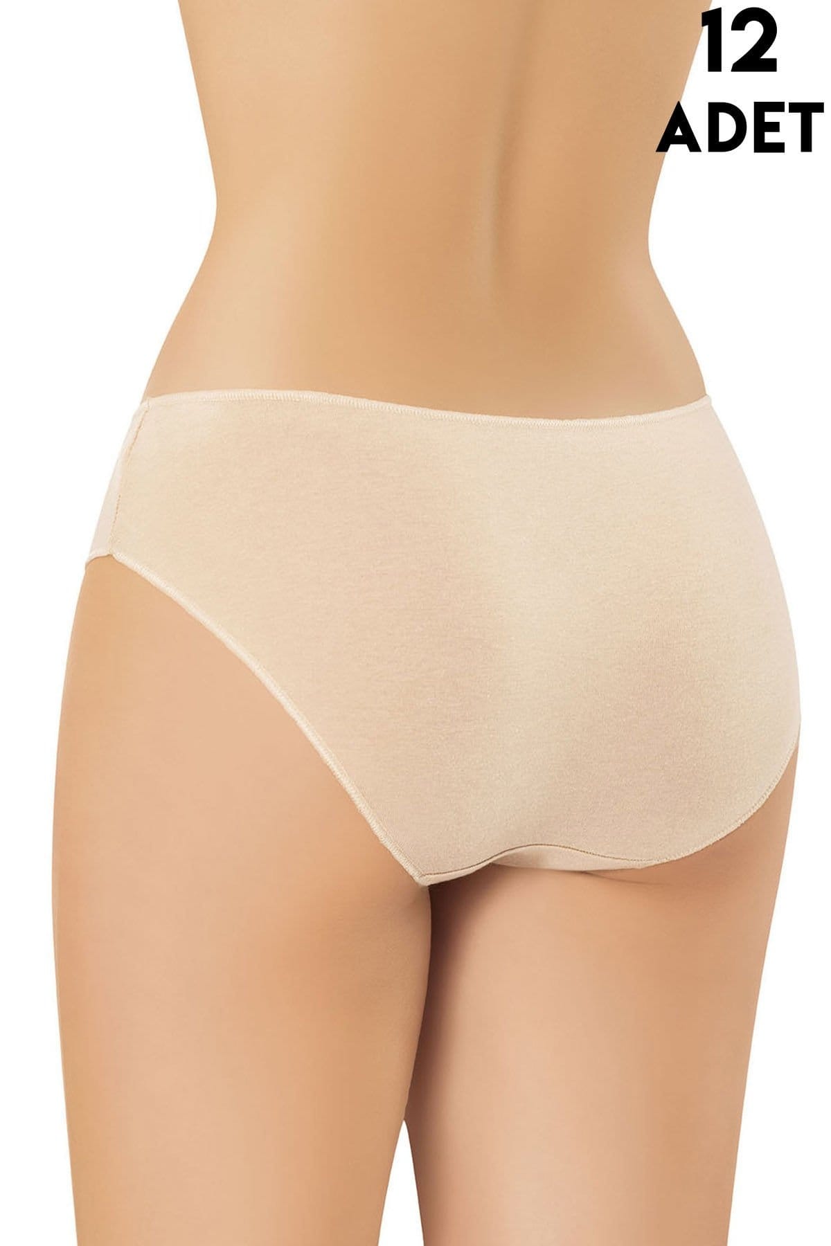 Yüksek Bel Destekli 12'li Kadın Bikini Külot Kota 5115 - Ten