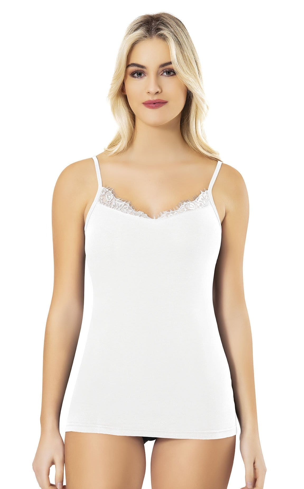 İp Askılı Dantelli Kadın Atlet Kota 6472 - Beyaz